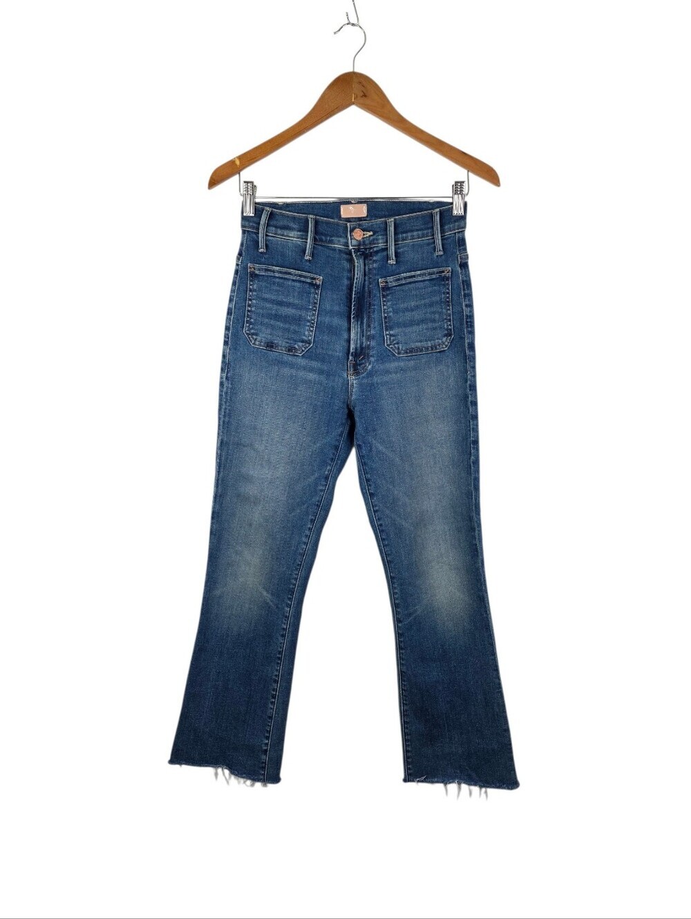 Mother Jeans Women's Size 26 The Hustler Patch Pocket Ankle Fray Out Healing Jar